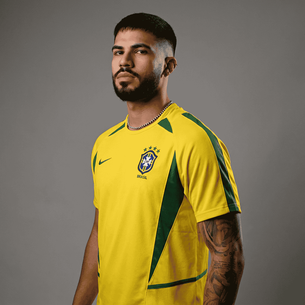 Camisa Brasil I 2002 Retro Masculina PRONTA ENTREGA (ESTOQUE EM SP)