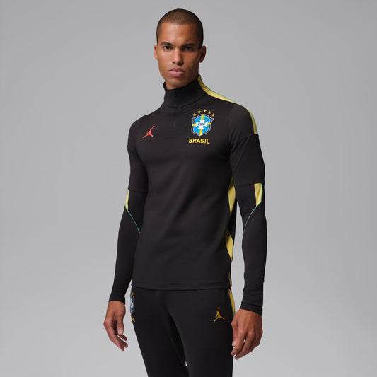 Camiseta Brasil Jordan Manga Longa Strike Drill 2026 Treino Masculina