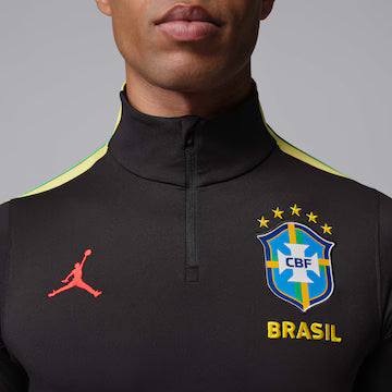 Camiseta Brasil Jordan Manga Longa Strike Drill 2026 Treino Masculina