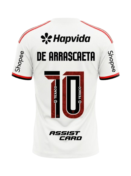 Camisa Flamengo Jogo 1 Branco 2026 – Com Kit Patrocínio – De Arrascaeta 10
