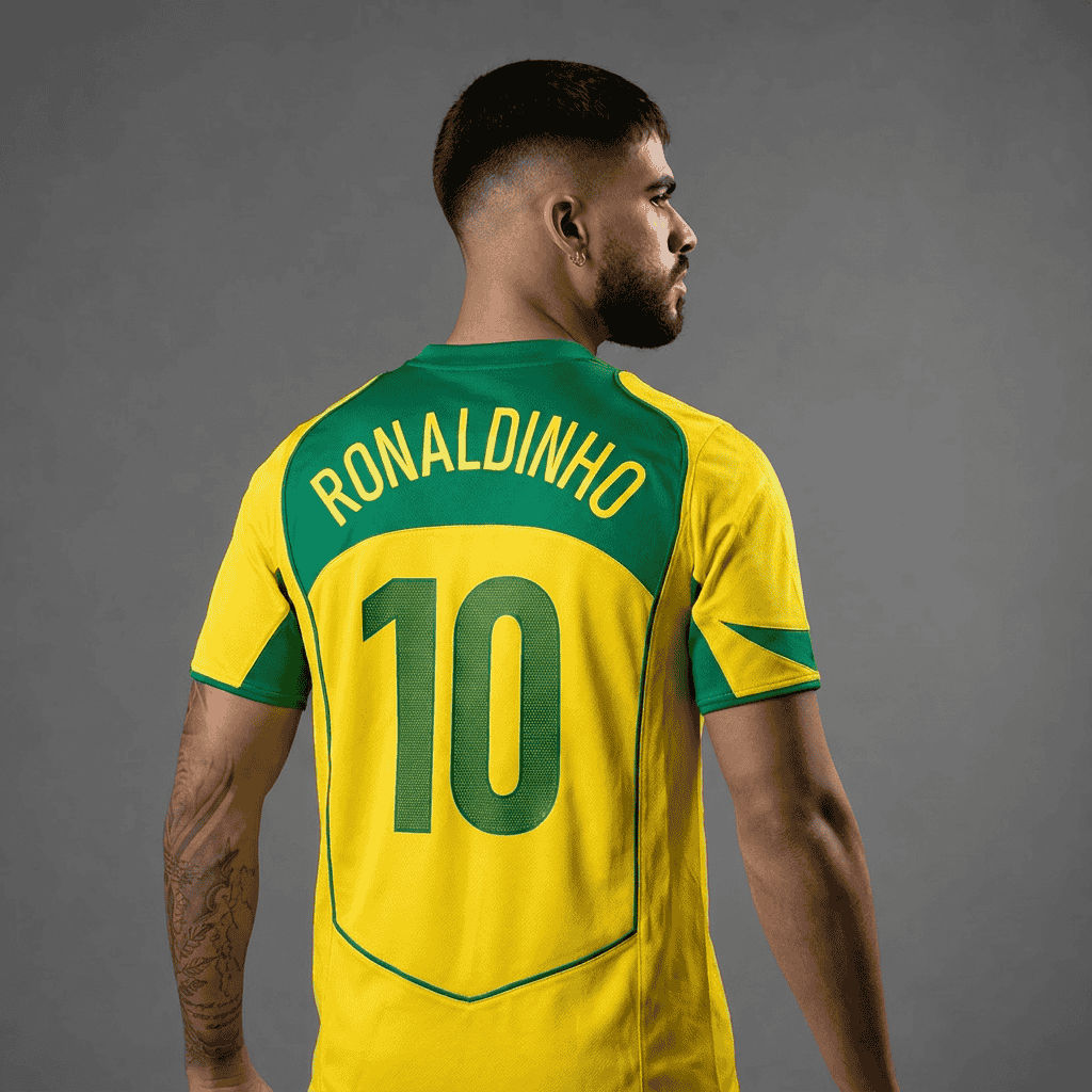 Camisa Retrô Brasil Total 90 de 2004/2005 - (RONALDINHO 10) PRONTA ENTREGA (ESTOQUE EM SP)