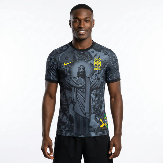 Camisa do Brasil Preta Cristo Redentor 2024 Unissex