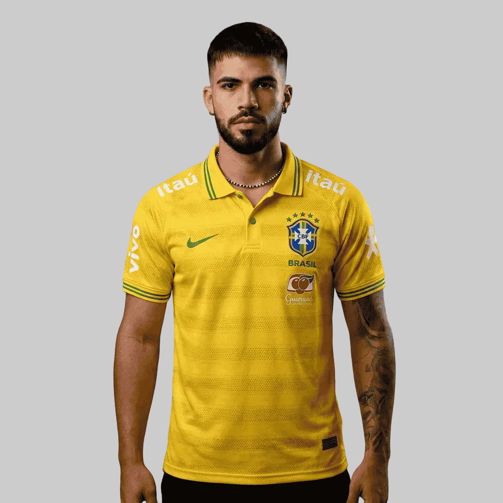 Camiseta Polo de Treino Seleção Brasileira 2021/22-PRONTA ENTREGA (ESTOQUE EM SP)