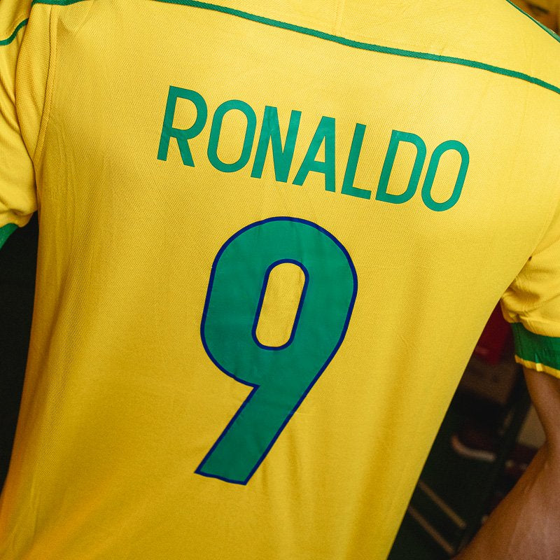 Camisa Brasil Retro Titular 98 Ronaldo 9 PRONTA ENTREGA (ESTOQUE EM SP)
